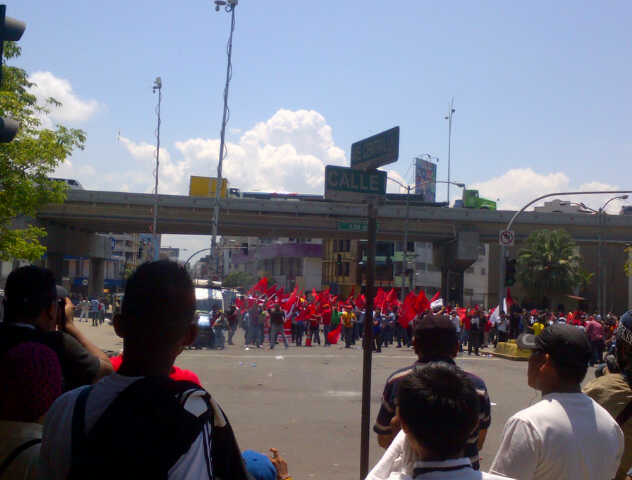 Suntracs se une a la manifestación. Foto/Aminta Bustamante<br>