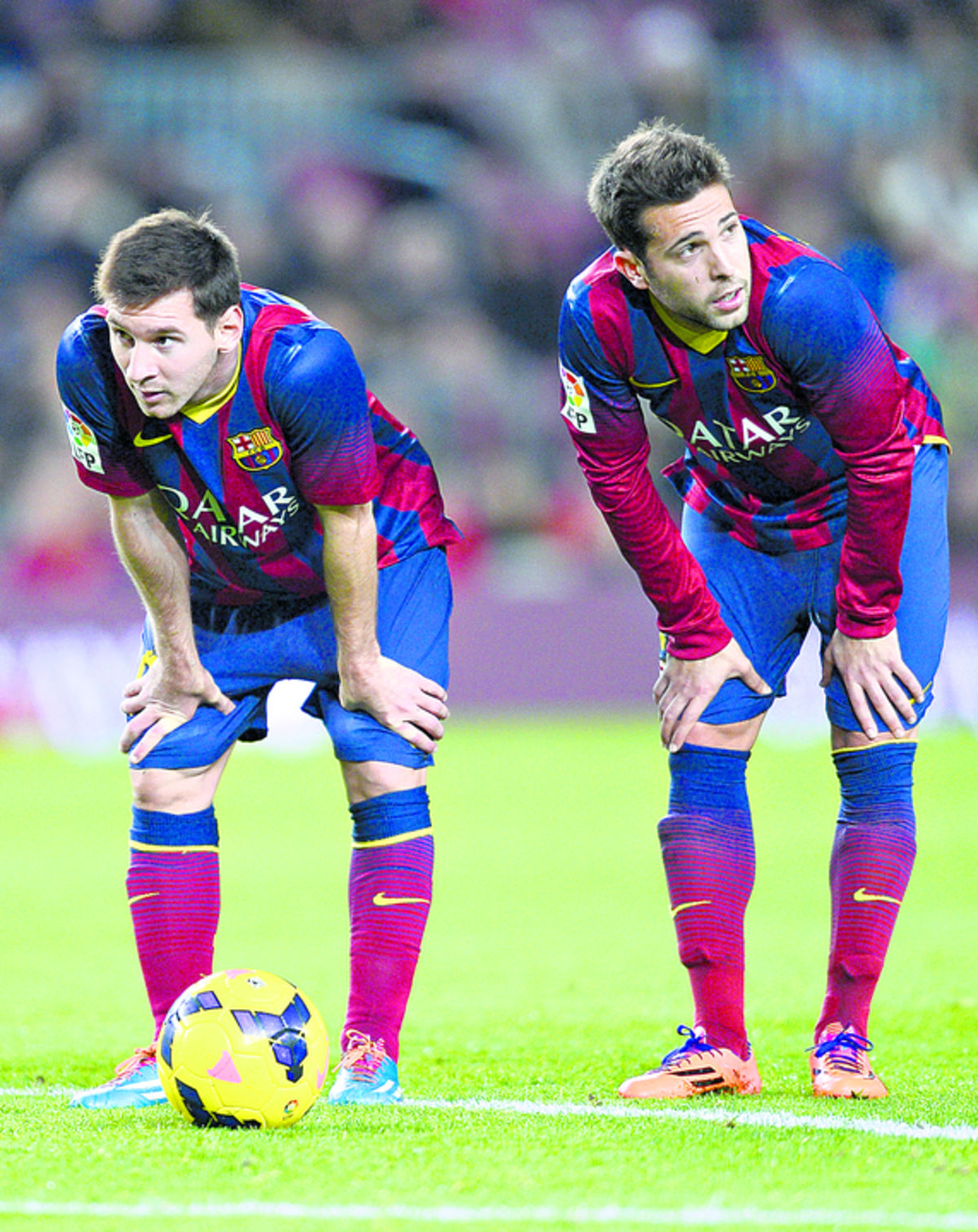 Lionel Messi y Jordi Alba(AP)