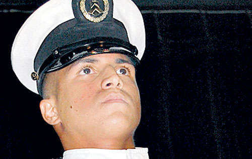 <p>Cadete Miguel Zavala, brigadier mayor del Regimiento de Cadetes de la UMIP.</p>