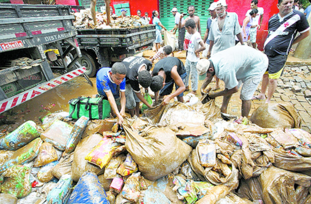 Damnificados de Espíritu Santo buscan desesperadamente comida.(AP)