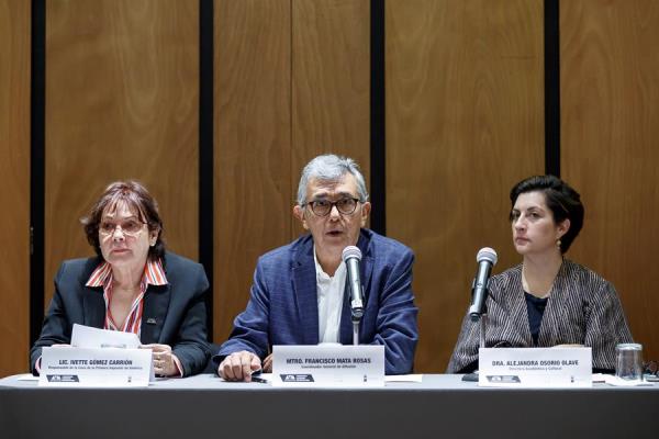 Rueda de prensa en el centro cultural de la Casa de la Primera Imprenta de América, ubicada en Ciudad de México