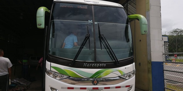 El decomiso se dio en el bus tipo coaster en el Puesto de Control Integral de Guabalá. 