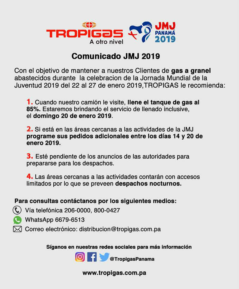 El evento que albergará a más de 200 mil peregrinos se desarrollará del 22 al 27 de enero en la ciudad de Panamá.