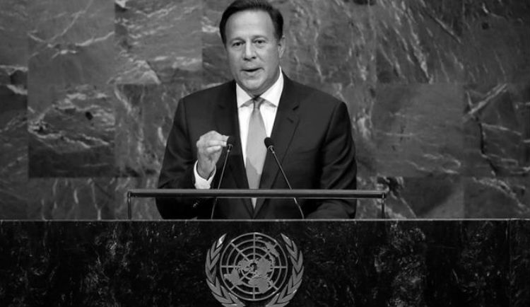El presidente Juan Carlos Varela, en su discurso ante la ONU, el cual ha sido blanco de críticas.