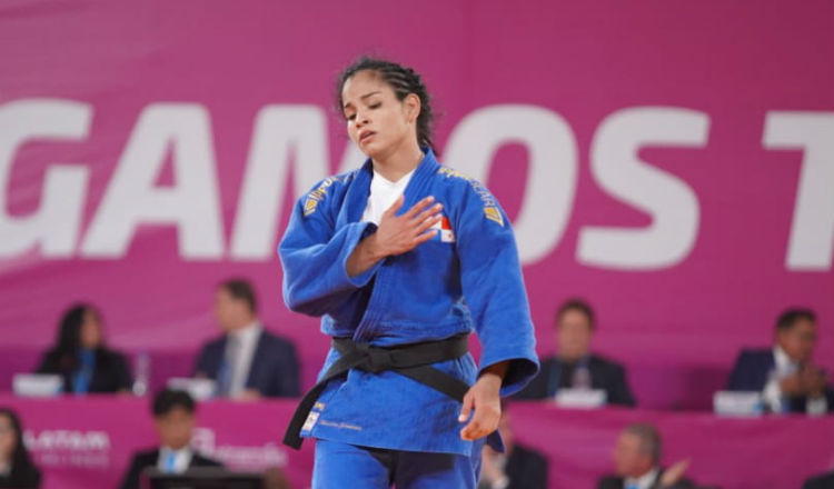Kristine Jiménez competidora del judo.