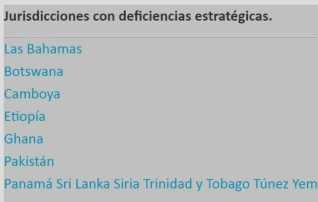 GAFI vigilará  la implementación de los planes de acción. Foto: Lista Gris del GAFI.