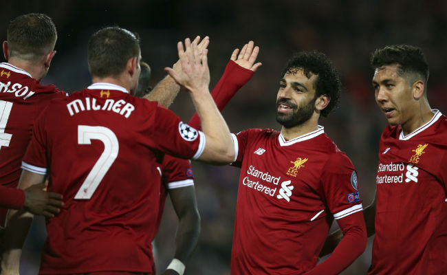 Jugadores del Liverpool. Foto:AP