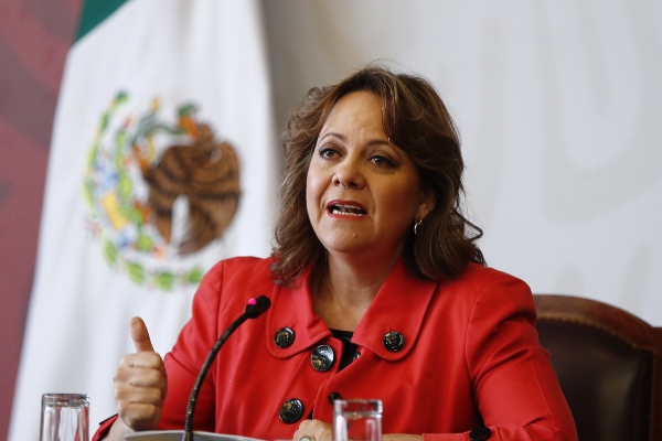 Subsecretaria mexicana para Asuntos Multilaterales y Derechos Humanos, Martha Delgado, explica los temas que abordará México en la ONU. FOTO/EFE