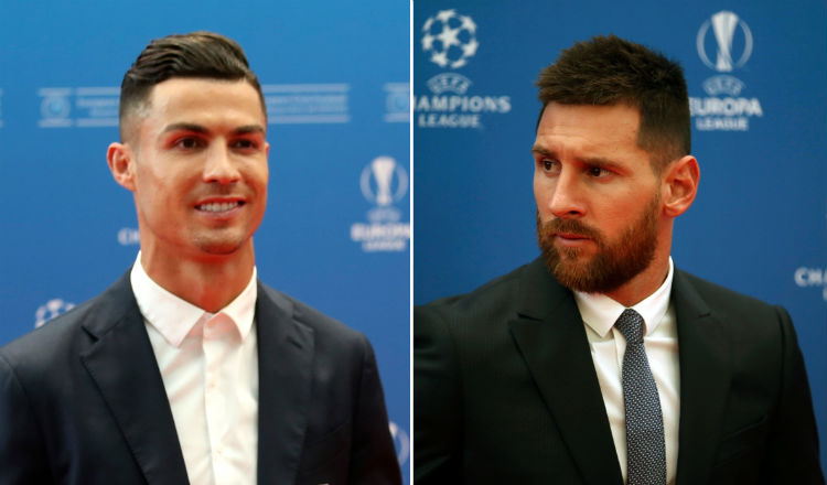 Cristiano Ronaldo y Messi coincidieron durante la gala de la Uefa.