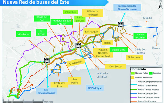 Las nuevas rutas del Metrobús surgen tras el inicio de funcionamiento de la Línea 2 del Metro de Panamá.