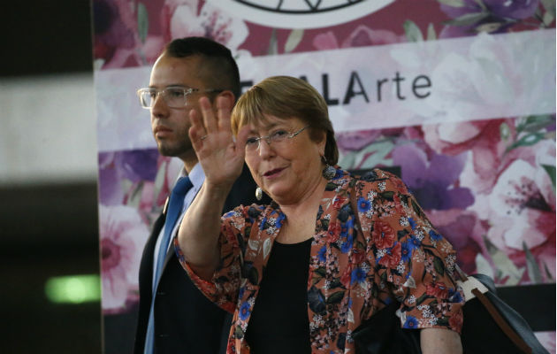 Michelle Bachelet, al arribar a Venezuela. Foto: AP. 