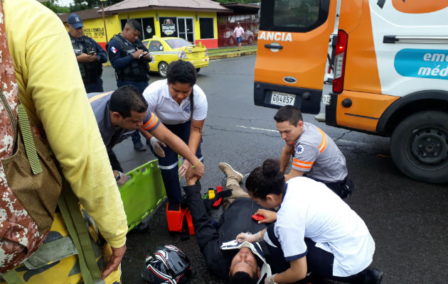  Se procedió a atender al motorizado accidentado en la provincia de Chiriquí.