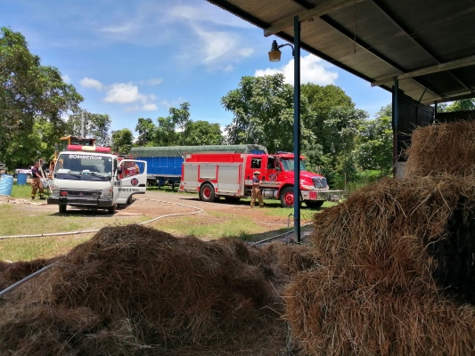 La galera albergaba unas 300 pacas para alimentar el ganado, y al menos la mitad fueron consumidas por las llamas. Foto/Thays Dompinguez