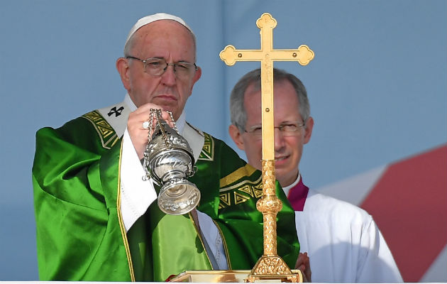 Papa Francisco durante misa de envío en el Campo Santo Juan Pablo II. 