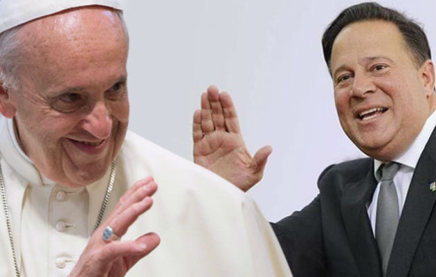 Papa Francisco y el presidente Juan Carlos Varela. Foto: Info Epasa