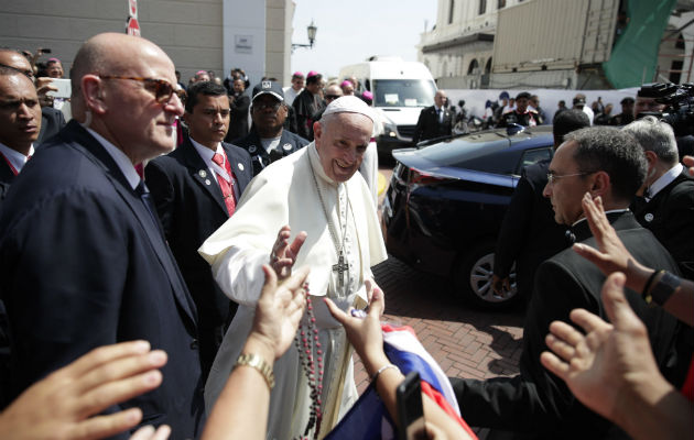 Papa Francisco en el Casco Antiguo de Panamá. Foto/EFE