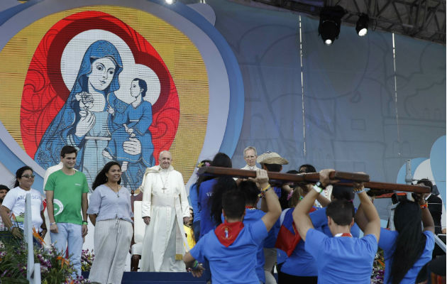 Papa en la Misa de acogida de la JMJ Panamá 2019. Foto: AP/EFE