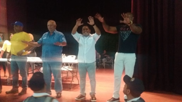 Ganadores de las legislativas en circuito 3-1; Mariano López y Jairo Salazar, ambos por el PRD; Leopoldo Benedetti del CD y Pedro Torres por el Panameñismo. Foto/Diómedes Sánchez