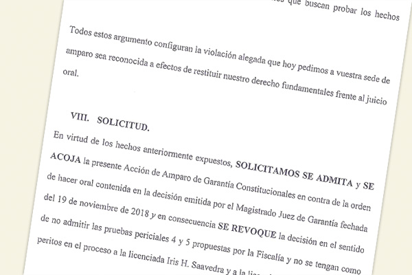 Amparo presentado por la defensa de Ricardo Martinelli.