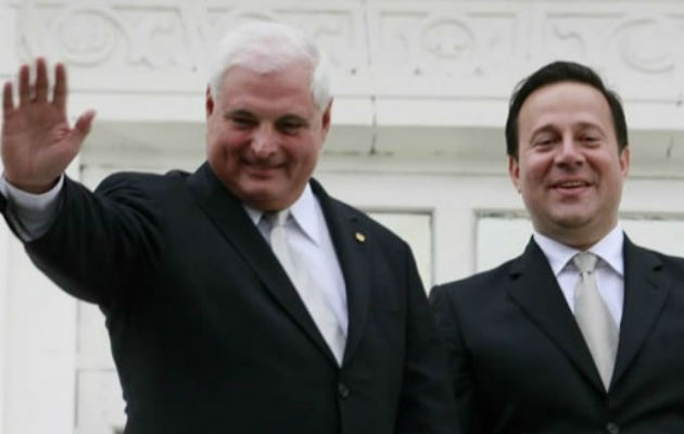 Ricardo Martinelli y Juan Carlos Varela. Foto: Archivo