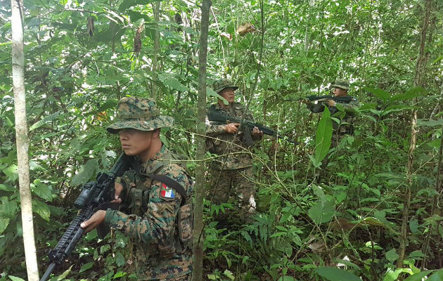 El campamento de las Farc en Darién estaba deshabitado, pero se encontró material para minas antipersonales. Foto: Senafront.