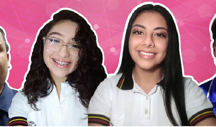 Dos integrantes del grupo ganador. Cortesía