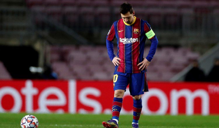 Leo Messi, lamenta la derrota ante la Juventus. Foto: EFE