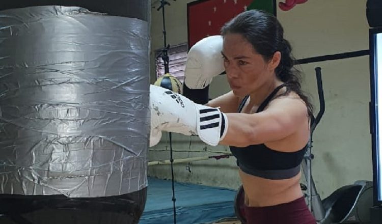 Yaditza "La Tigrilla" Pérez en sus entrenamientos en Chiriquí. Foto:Cortesía.