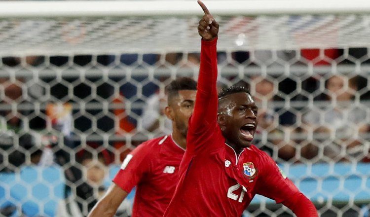 José Luis "Puma" Rodríguez festeja el gol de Panamá ante Túnez durante el mundial de Rusia 2018. Foto:EFE