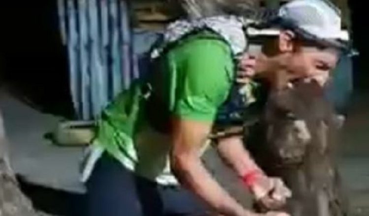 La expresión de Gabriel González, tras cruzar la meta de primero. Cortesía