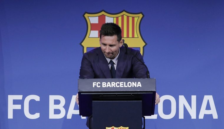 Messi en su despedida del Barcelona Foto:EFE