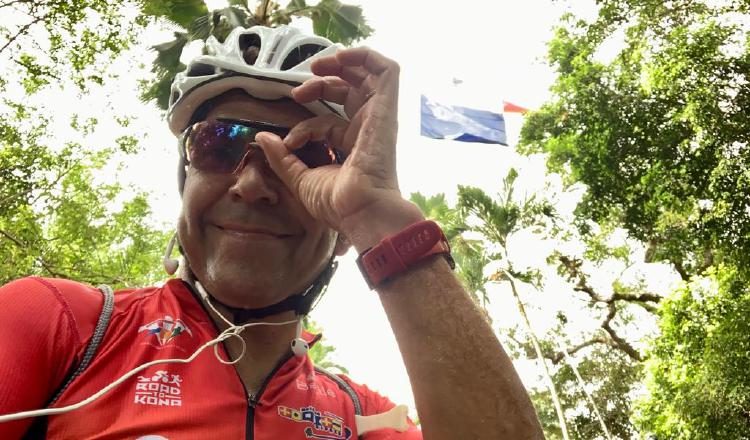 Román Pavoni, durante el entrenamiento de ayer de ciclismo en el Cerro Ancón. Cortesía.