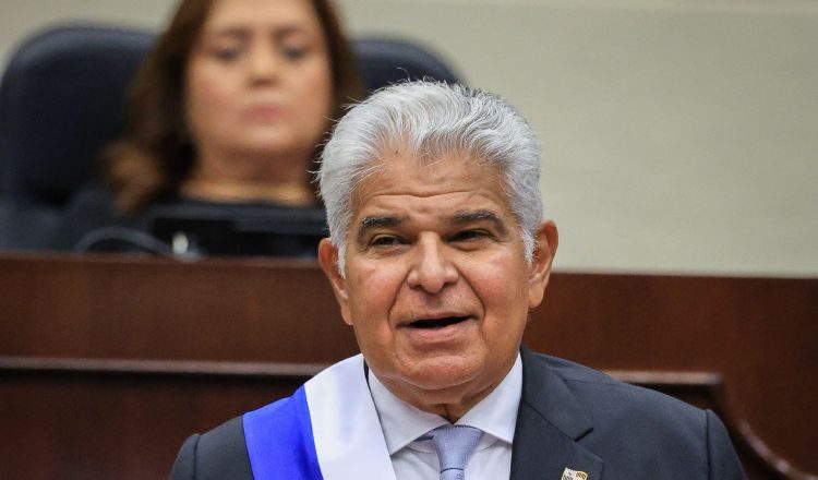 El presidente José Raúl Mulino durante su primer discurso de rendición de cuentas al país.  Cortesía 