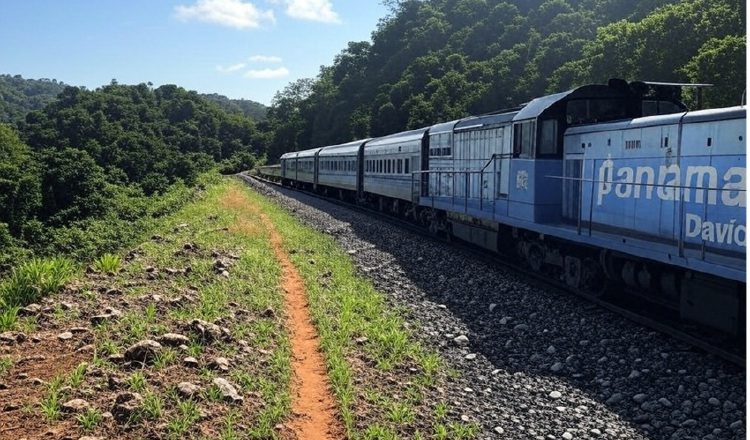 El tren tendrá una extensión de 475 kilómetros y 14 estaciones que van desde Albrook hasta Paso Canoas.  Creada con IA