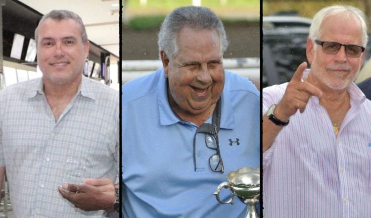 Los entrenadores Eligio Ocaña, ganador del año pasado (izq.); Alberto Paz Rodríguez y Roberto 'Bob' Arango (der.). Foto: Cortesía