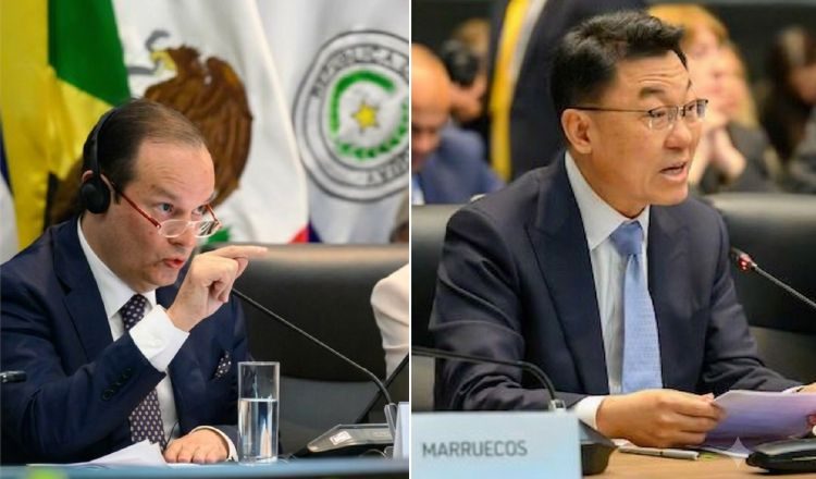 El canciller Javier Martínez-Acha recordó a Xie Feng que Panamá es una democracia en la que existe la separación de poderes.  Cortesía / OEA