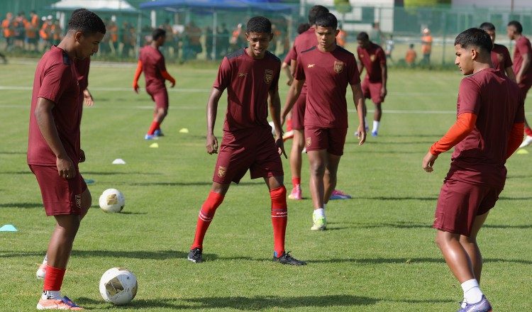 Jugadores de Panamá Sub-20 en los entrenamientos en México. Foto: FPF 