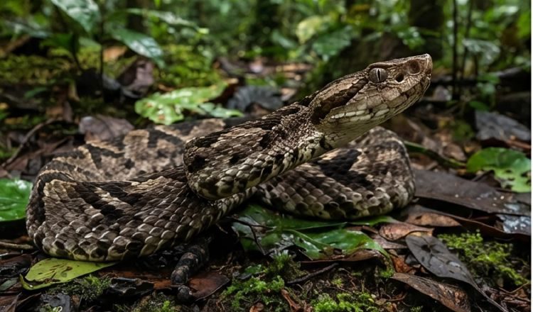 Panamá alberga varias especies serpientes venenosas. Foto generada por IA