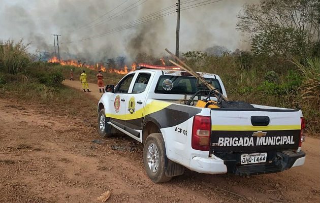 Incendio en la amazonía brasileña, en Porto Velho, capital del estado amazónico de Rondonia. Foto: EFE.
