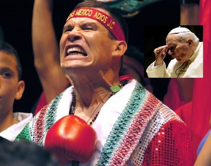 Julio César Chávez estuvo en el Vaticano luego de perder su invicto. Foto EFE