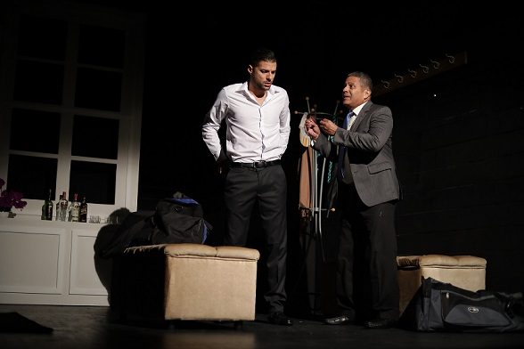 Actores Pablo Brunstein y Marko, en "Mentiras verdaderas". Foto: Aurelio Herrera Suira.