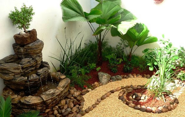 Las fuentes de agua son un complemento magnífico. 