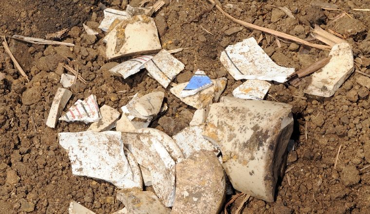 Restos de vajillas de la época antigua.