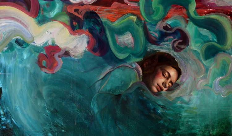 "Arrullo de mar y aire" (mixta sobre lino) es uno de los bellos 18 cuadros en distintos formatos que se exhibirán en esta exposición. /Foto: Cortesía