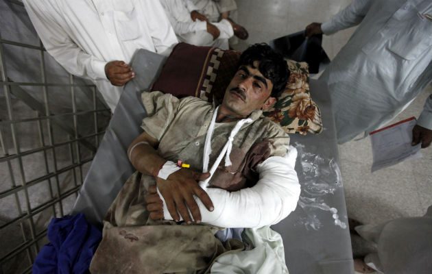 Herido en uno de los atentados. Foto: EFE