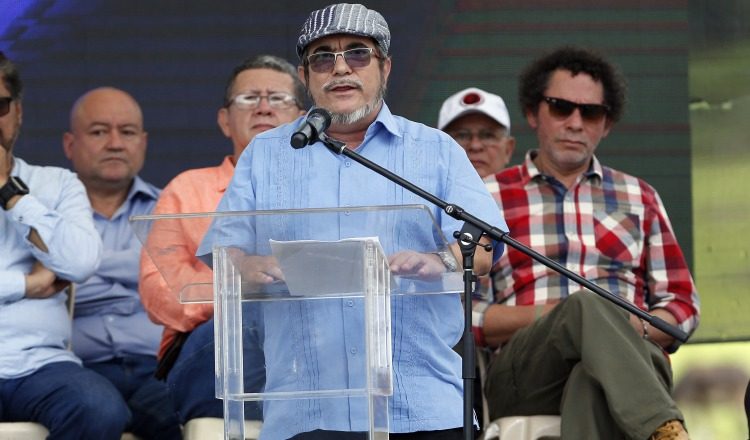 "Timochenko" en el evento de dejación de armas. /Foto AP