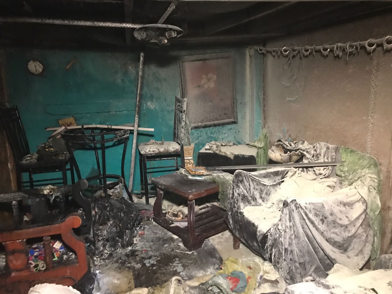 El cuarto afectado por las llamas. Foto: Delfia Cortez. 