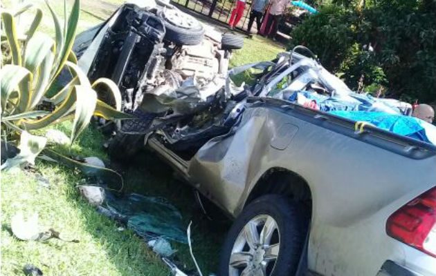 El accidente, donde mueren tres personas. @TraficoCPanama/ @tvntrafico 
