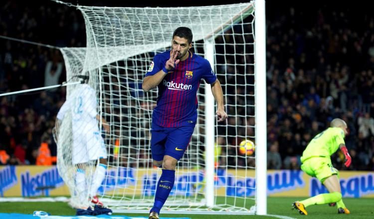Luis Suárez anotó doblete al Deportivo La Coruña. /Foto EFE