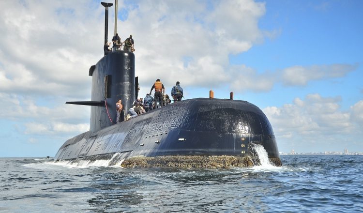 El submarino ARA San Juan, figura como una de las naves reparadas. /Foto AP